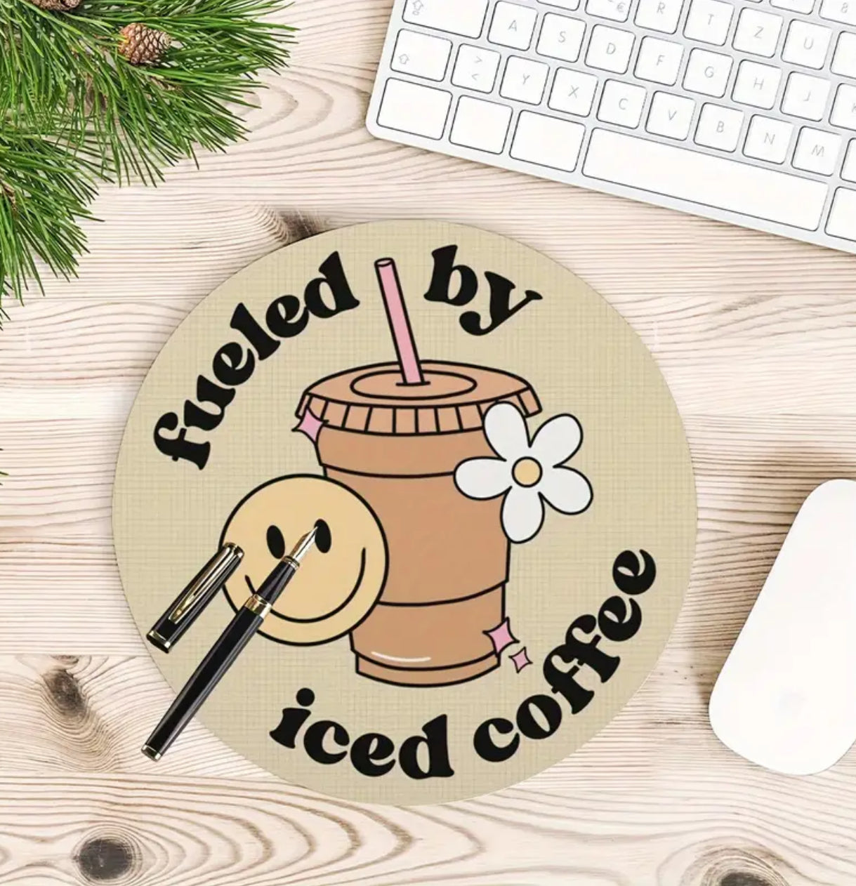 Fueled by ice coffee mousepad