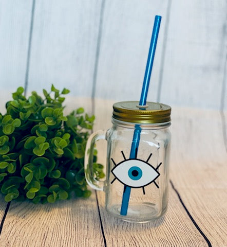 Evil Eye Mason Jar